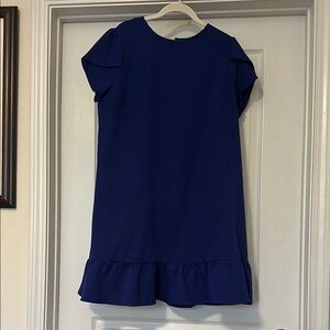 Navy Blue Ruffled Sheath Dress